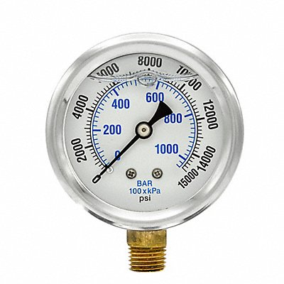 PIC GAUGES PRO201L254V Pressure Gauge 1/4 in NPT 2-1/2 in