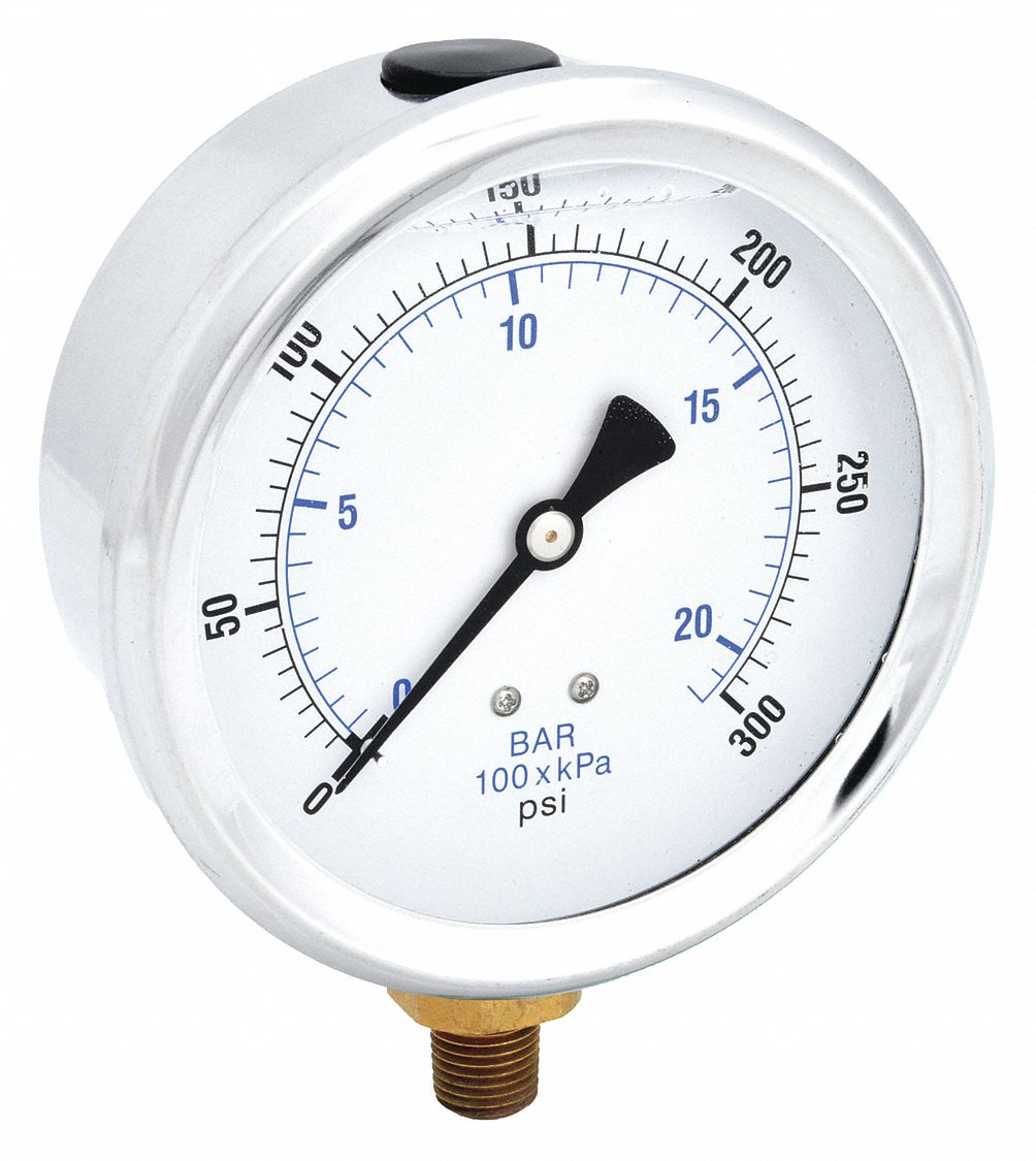 PIC GAUGES 201L404H H8400 Pressure Gauge Liquid 4 in 300 psi