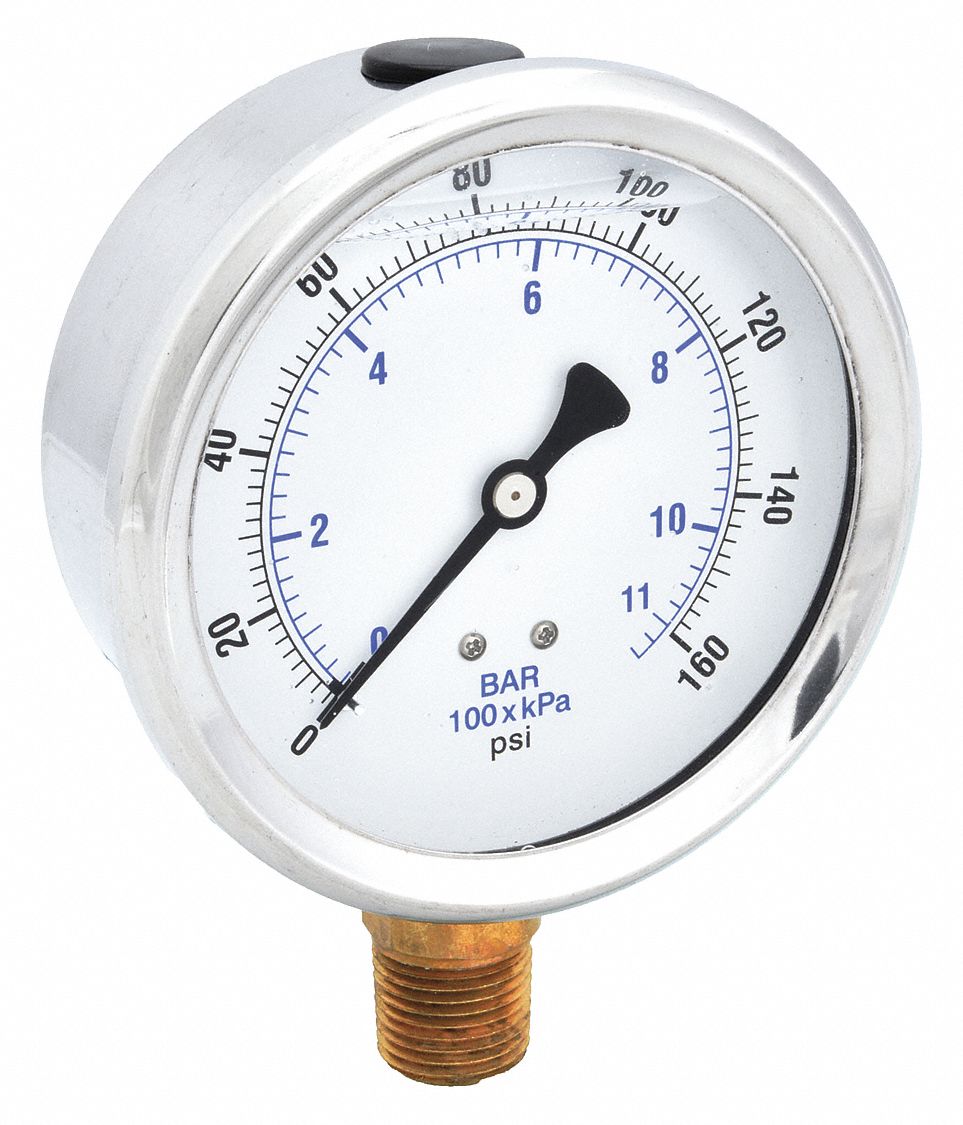 PIC GAUGES 201L402F H8403 Pressure Gauge Liquid 4 in 160 psi