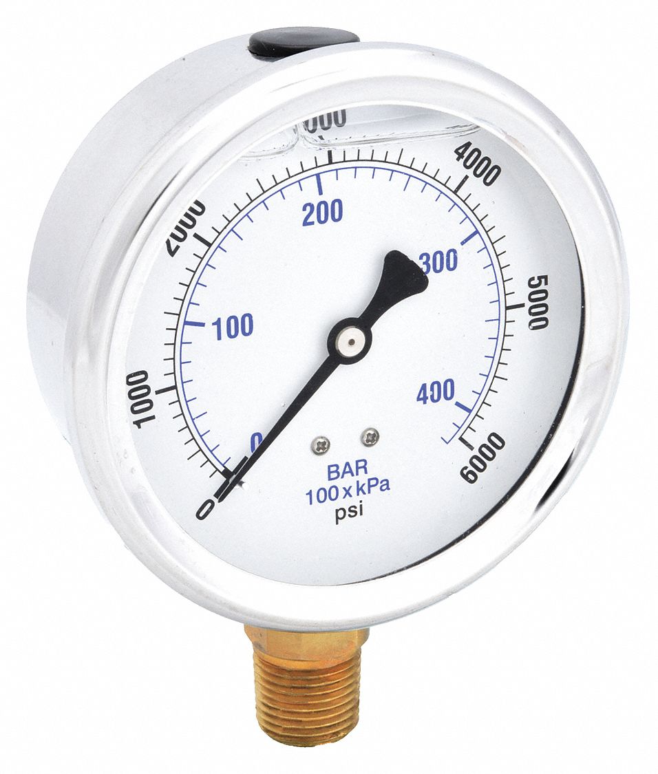 PIC GAUGES 201L402S H8403 Pressure Gauge Liquid 4 in 6000 psi