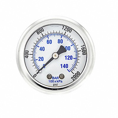 PIC GAUGES 202L208O Pressure Gauge 1/8 in NPT 2 in