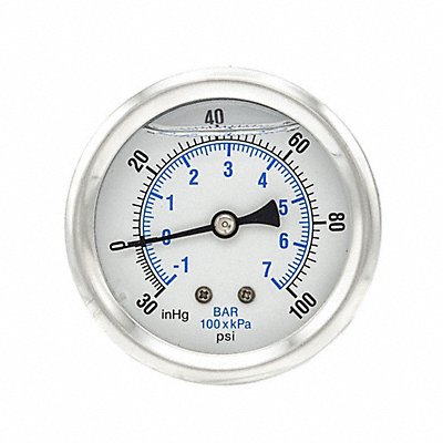 PIC GAUGES PRO202L254CE Compound Gauge 1/4 in NPT 2-1/2 in