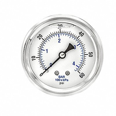 PIC GAUGES PRO202L254D Pressure Gauge 1/4 in NPT 2-1/2 in