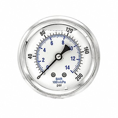 PIC GAUGES PRO202L254G Pressure Gauge 1/4 in NPT 2-1/2 in