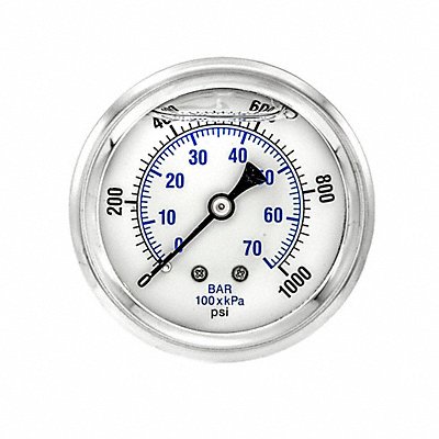 PIC GAUGES PRO202L254M Pressure Gauge 1/4 in NPT 2-1/2 in