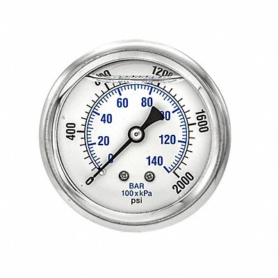 PIC GAUGES PRO202L254O Pressure Gauge 1/4 in NPT 2-1/2 in