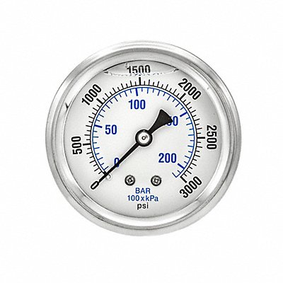 PIC GAUGES PRO202L254P Pressure Gauge 1/4 in NPT 2-1/2 in