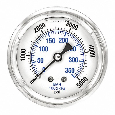 PIC GAUGES PRO202L254R Pressure Gauge 1/4 in NPT 2-1/2 in