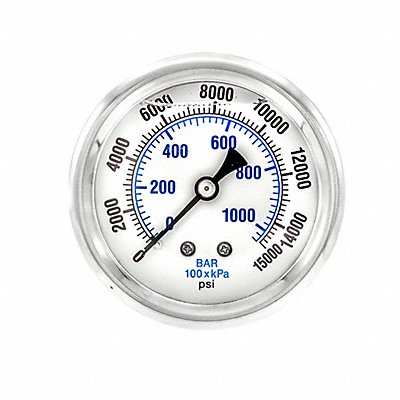 PIC GAUGES PRO202L254V Pressure Gauge 1/4 in NPT 2-1/2 in