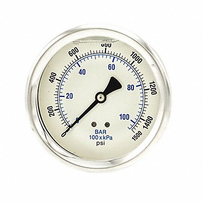 PIC GAUGES 202L404N Pressure Gauge 1/4 in NPT 4 in