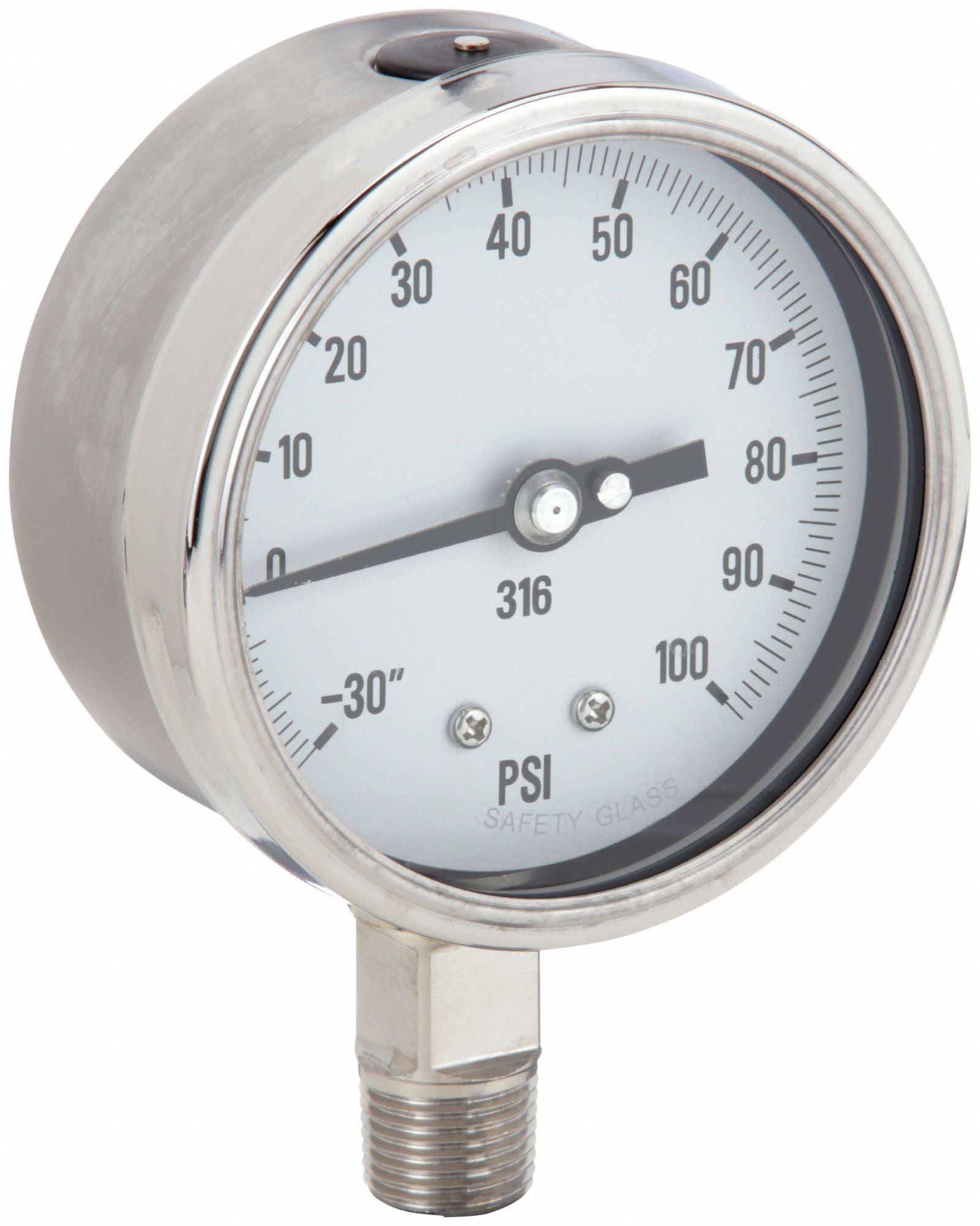 PIC GAUGES PRO311D402CE H8410 Compound Gauge HD 4 in 30/0/100 psi