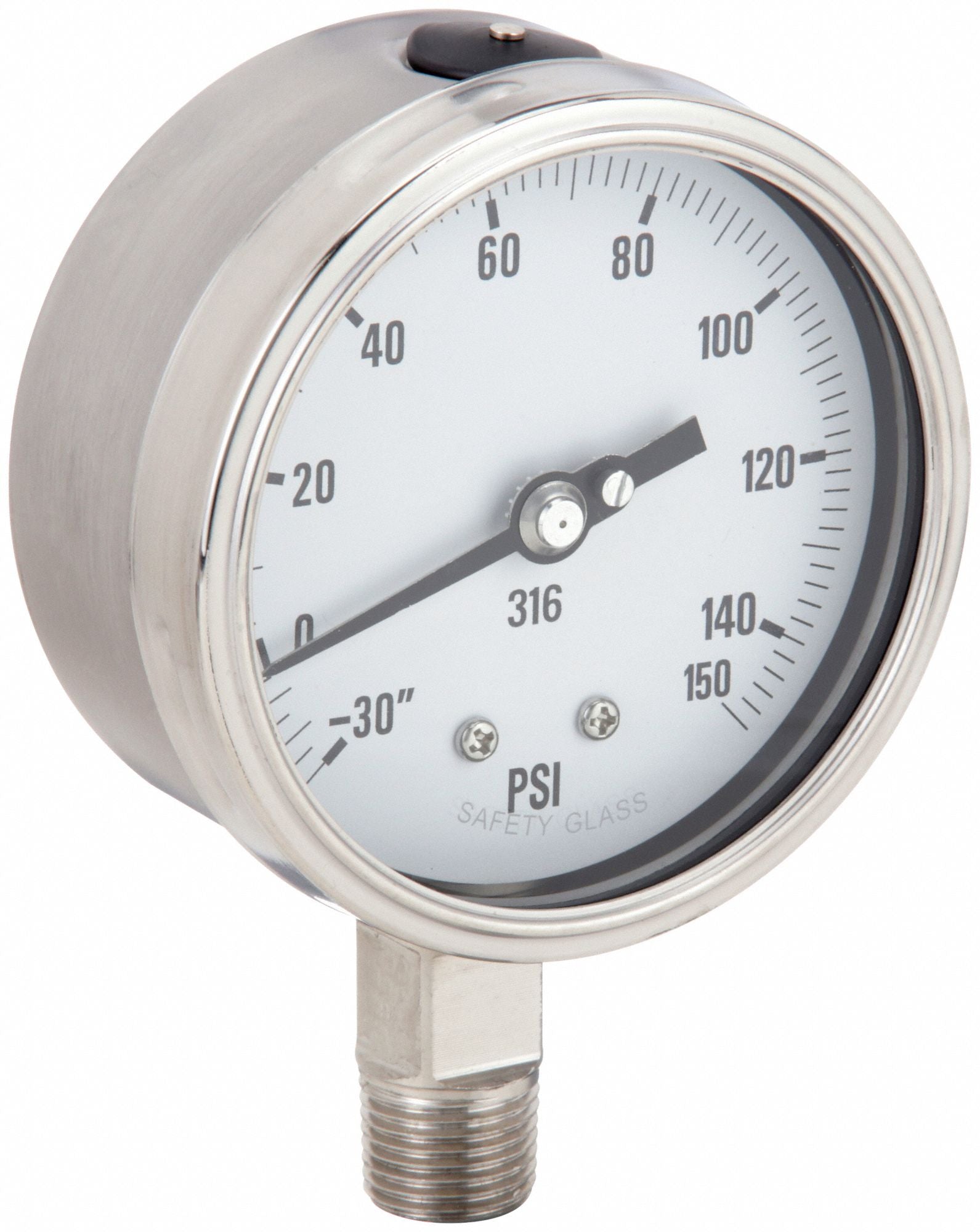 PIC GAUGES PRO311D402CF H8410 Compound Gauge HD 4 in 30/0/150 psi