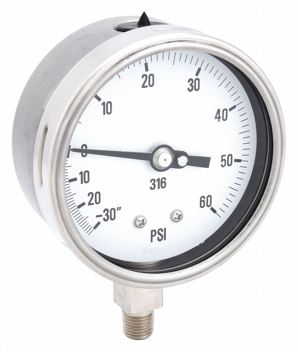 PIC GAUGES PRO311D404CD H8415 Compound Gauge Heavy Duty 4 in 30/60