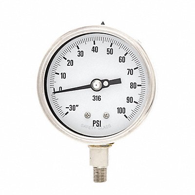 PIC GAUGES PRO311D404CE H8415 Compound Gauge Heavy Duty 4 in 30/100