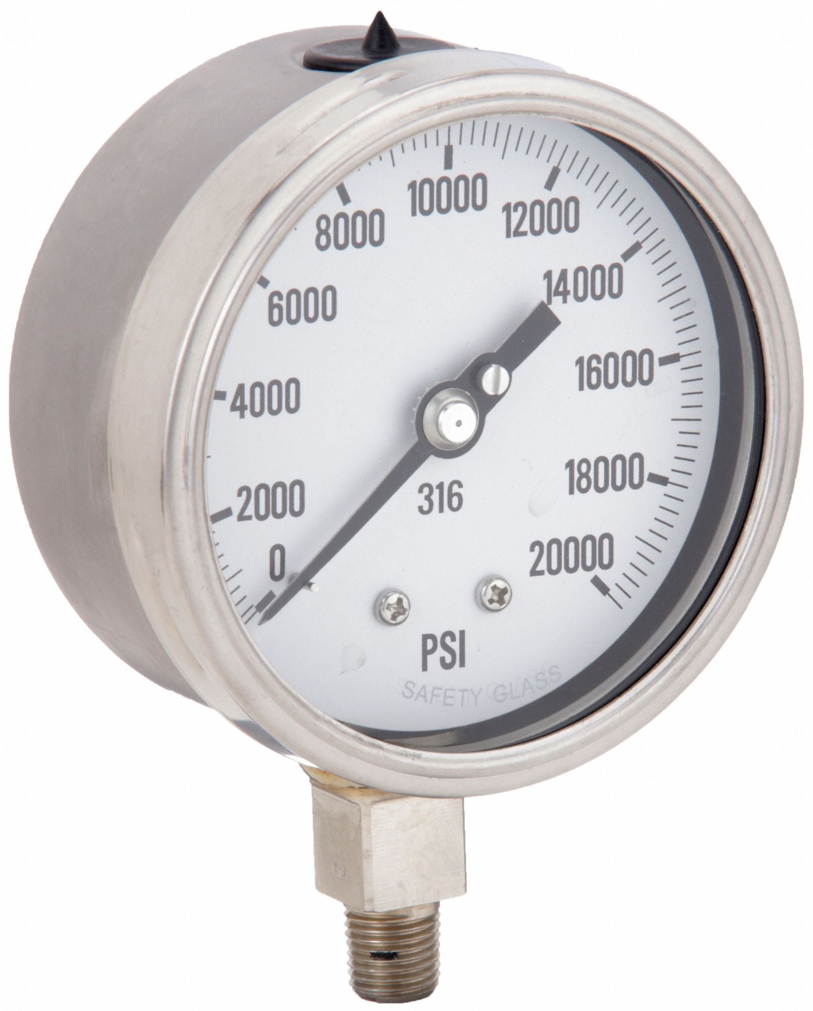 PIC GAUGES PRO311D404W H8415 Pressure Gauge Heavy Duty 4 in 20K psi