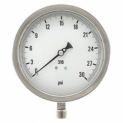 PIC GAUGES 60012LC H8409 Pressure Gauge Heavy Duty 6 in 30 psi