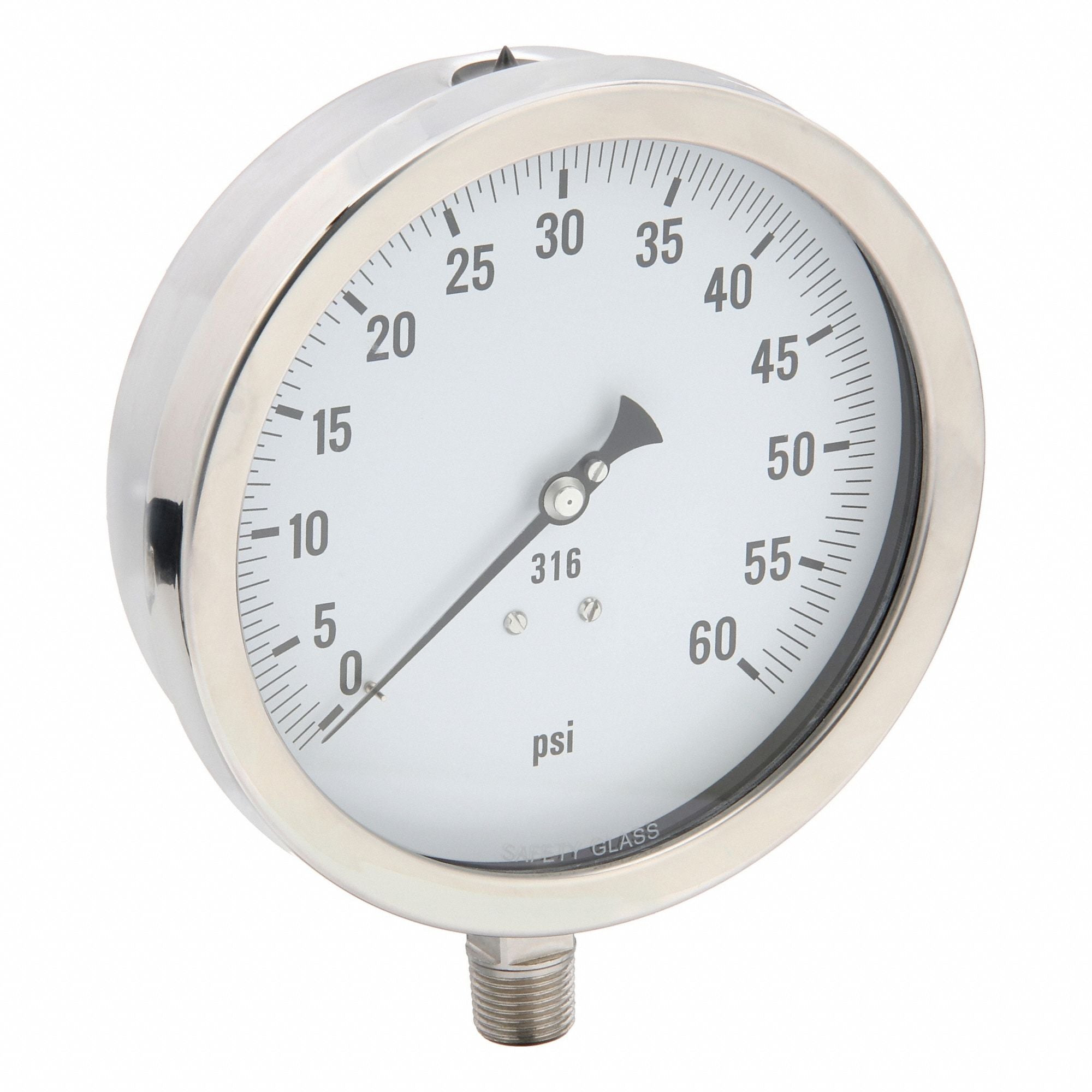 PIC GAUGES 60012LD H8409 Pressure Gauge Heavy Duty 6 in 60 psi