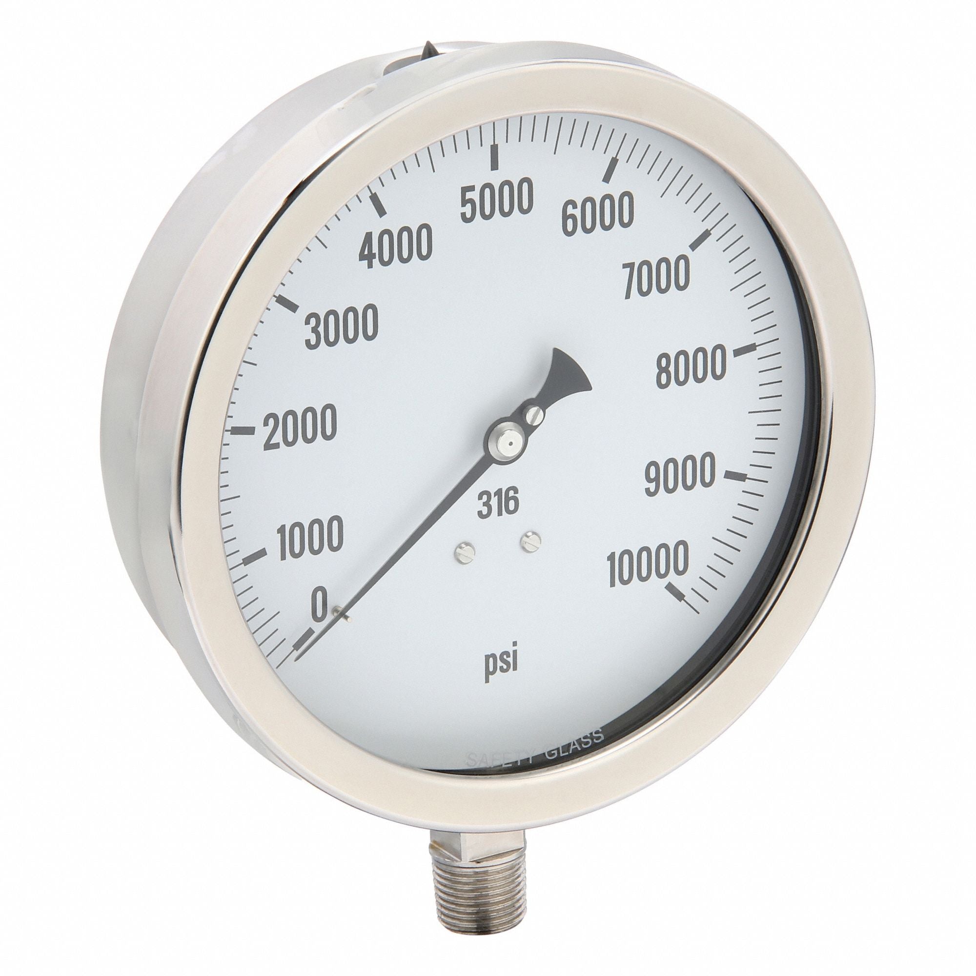 PIC GAUGES 60012LU H8409 Pressure Gauge Heavy Duty 6 in 10K psi