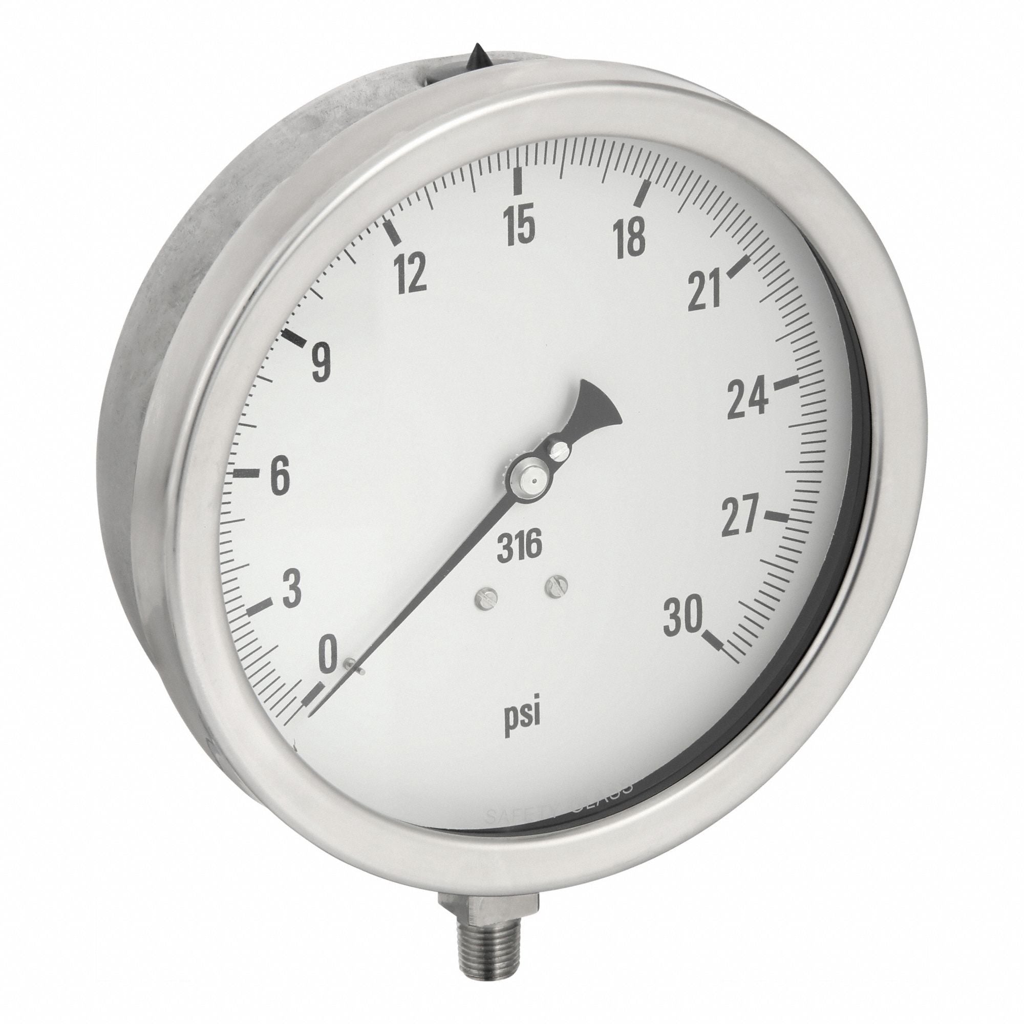 PIC GAUGES 60014LC H8414 Pressure Gauge Heavy Duty 6 in 30 psi
