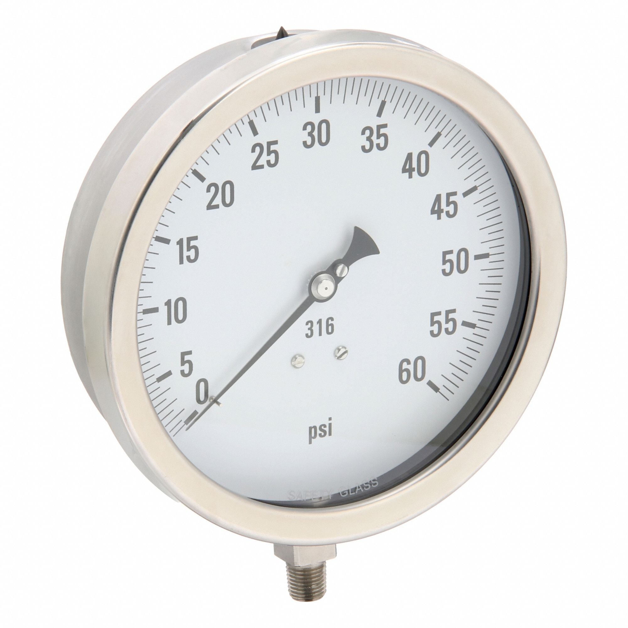 PIC GAUGES 60014LD H8414 Pressure Gauge Heavy Duty 6 in 60 psi