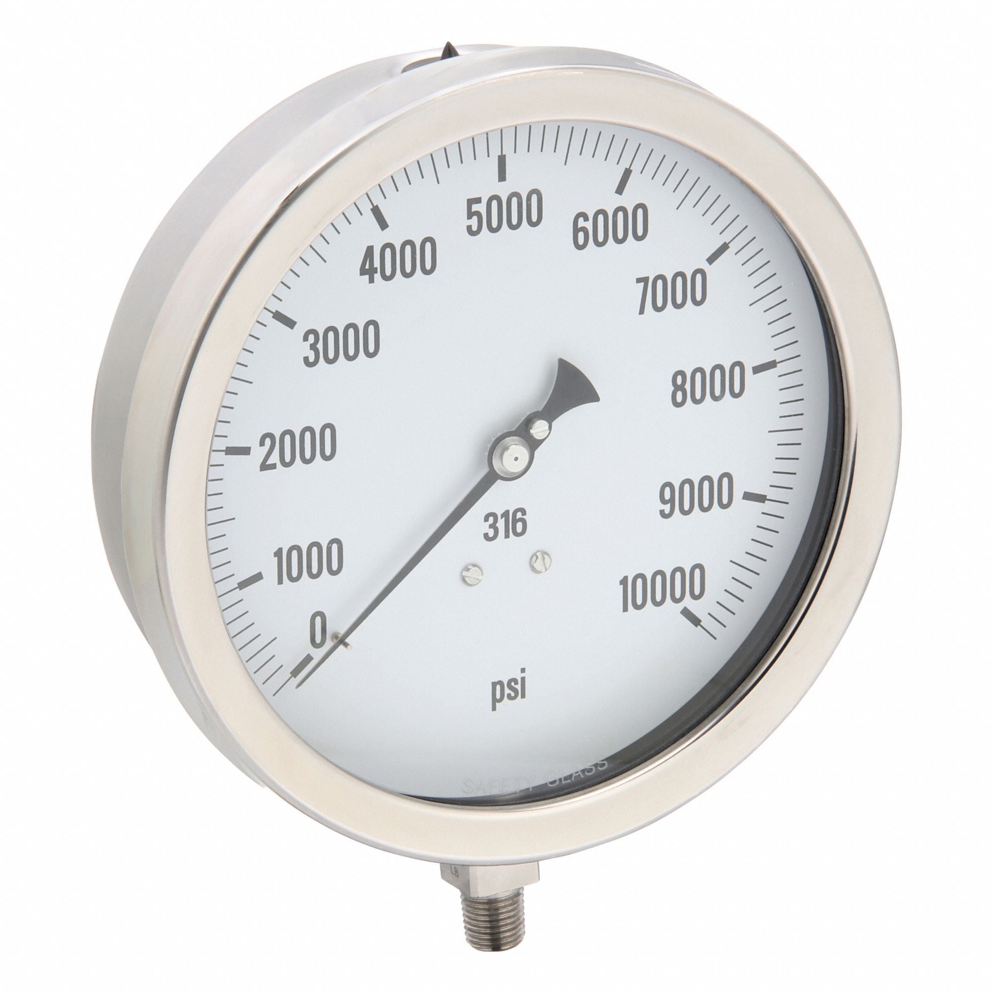 PIC GAUGES 60014LU H8414 Pressure Gauge Heavy Duty 6 in 10K psi