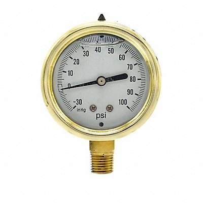 PIC GAUGES 601L254CE Compound Gauge 1/4 in NPT 2-1/2 in