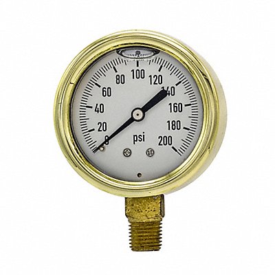 PIC GAUGES 601L254G Pressure Gauge 1/4 in NPT 2-1/2 in