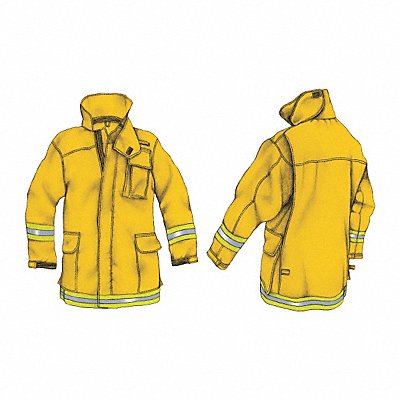 VERIDIAN CWLDD2900041YYYXXL Wildland Coat Nomex Yellow 2XL