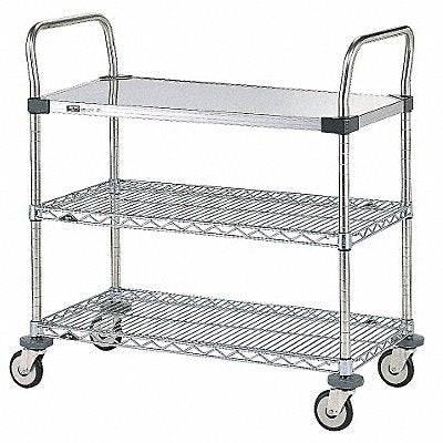 METRO MW404 Utility Cart SS/Chrome 38x21x38 3 Shelf