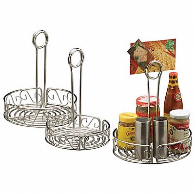 AMERICAN METALCRAFT SSCC6 Round Condiment Rack 9 in H Silver