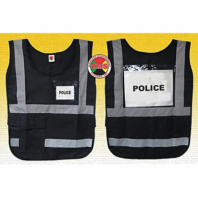DISASTER MANAGEMENT SYSTEMS DMS05838 H6445 Safety Vest Black Legend Insert Univsl