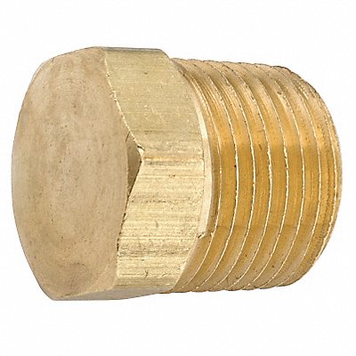 ANDERSON METALS 70612504 Hex Head Plug Brass 1/4 Pipe Size MNPT