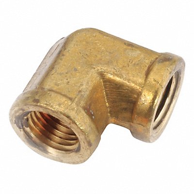 ANDERSON METALS 70620008 90 Elbow Brass 1/2 in Pipe Size FNPT