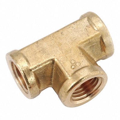 ANDERSON METALS 70620104 Female Tee Brass 1/4 in Pipe Size NPT