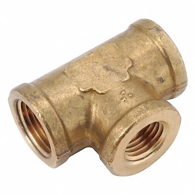 ANDERSON METALS 706206000000 Reducing Tee Brass 3/8 x 3/8 x 1/4 in