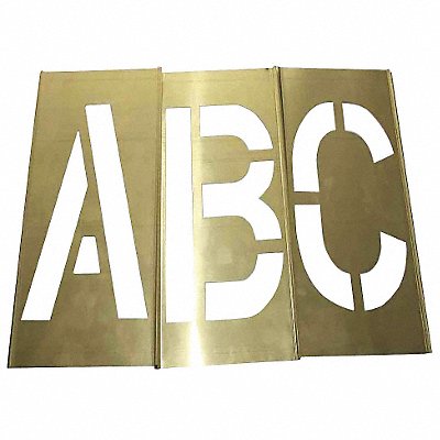 GRAINGER 20Y509 Stencil Set A-Z Letters Punctuation 6 Inch Brass