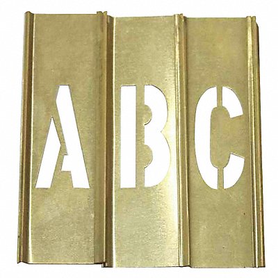 GRAINGER 20Y510 Stencil Set Letters A-Z Punctuation 1.5 Inch Brass