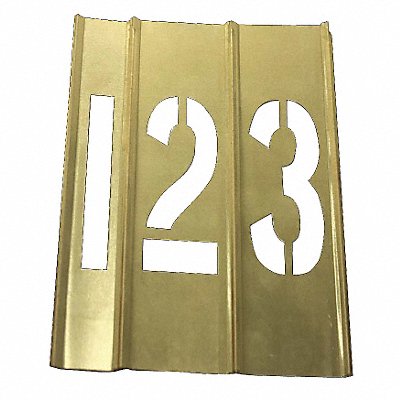 GRAINGER 20Y511 Number Stencils Brass 15PCS 1Inch