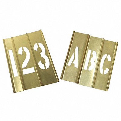 GRAINGER 20Y521 Stencil Kit 46 Piece 6 In Brass