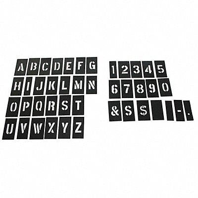GRAINGER 20Y524 STENCIL NUMBER LETTER KIT 2 In PLASTIC 138PCS