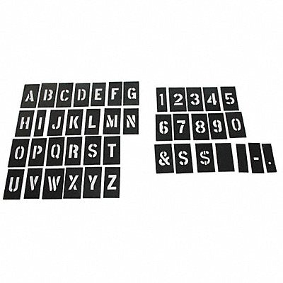 GRAINGER 20Y525 STENCIL NUMBER LETTER KIT 3 In PLASTIC 138PCS