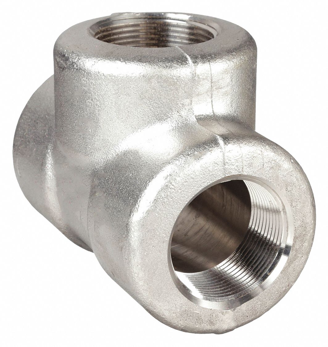 GRAINGER 3000300218 Tee 316/316L SS 1 1/2 in Class 3000