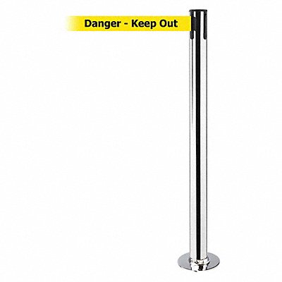 TENSABARRIER 889F3P3PSTDNOYDXC Fixed Barrier Post with Belt 7-1/2 ft L