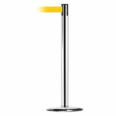 TENSABARRIER 889U1P1PSTDNOY5XC Barrier Post with Belt Metal 7-1/2 ft L