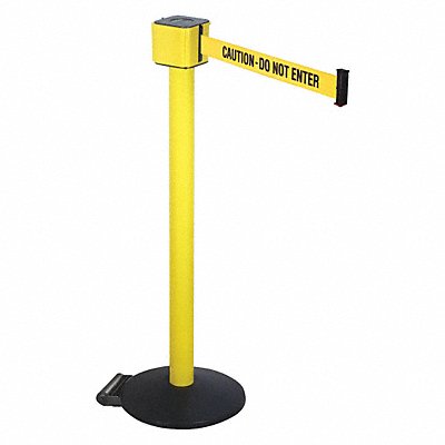 RETRACTA-BELT PM41230YACAU Barrier Post with Belt 40 in H 30 ft L