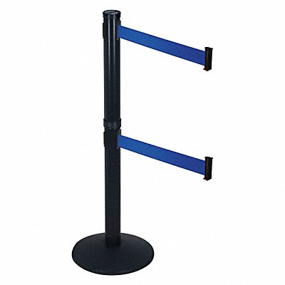 RETRACTA-BELT 301DBABL Barrier Post with Belt 40 in H Sloped