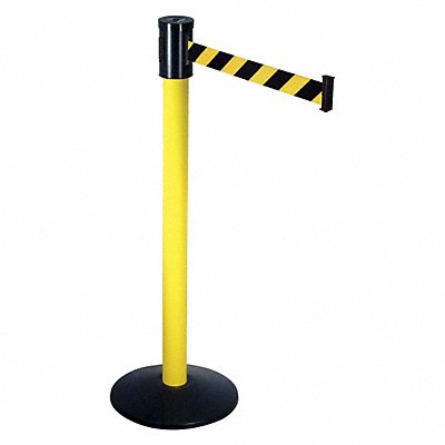 RETRACTA-BELT 321YABYD Barrier Post with Belt 40 in H Sloped