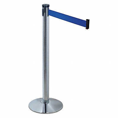 RETRACTA-BELT 300PCBL Barrier Post with Belt 10 ft L Blue
