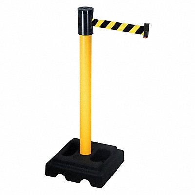 RETRACTA-BELT 322PYWBYD Barrier Post with Belt 40 in H 15 ft L