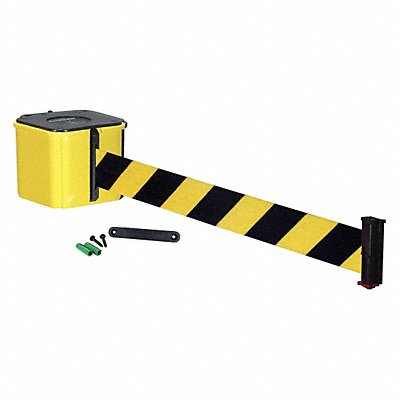 RETRACTA-BELT WM412YW25BYDRE Wall Barrier 25ft Black/Yellow Belt
